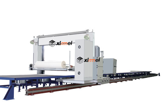 C517 Grantry bewegen op lineaire beweging Gids Lang blok schuim splitsen tot dunne plaat Horizontale snijmachine