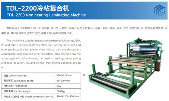 Sponge Stof Ledemacht EPE Foam Sheet Bonding Laminating Machine Combining