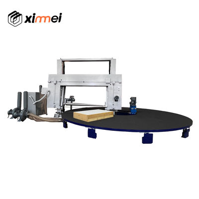 C-618 High-End Round Worktable Carousel Horizontale Band Knife snijmachine en stille werking PU schuim blokken Snijmachine met anti-slip zand oppervlak platform en lucht absorptie